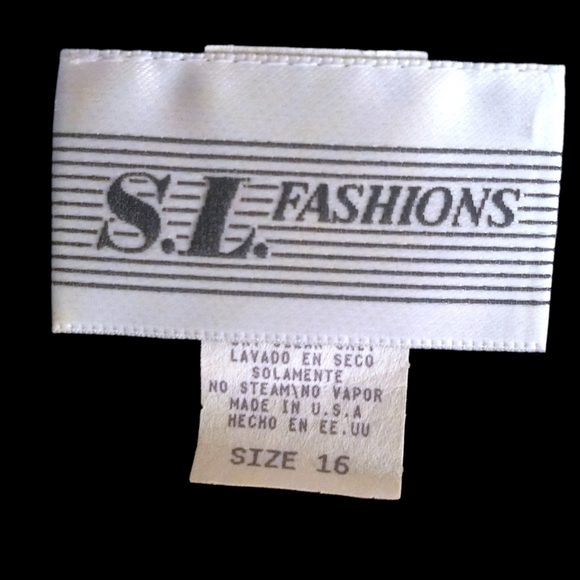 S.l Fashion dress vintage multi blue maxi with shoulder pads, size medium. - Picture 8 of 9